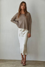 Load image into Gallery viewer, Knit Sweater Ribbed Round Neck Long Sleeve Top

