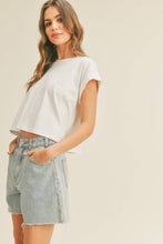 Load image into Gallery viewer, Round Neck Cuffed Sleeve Top
