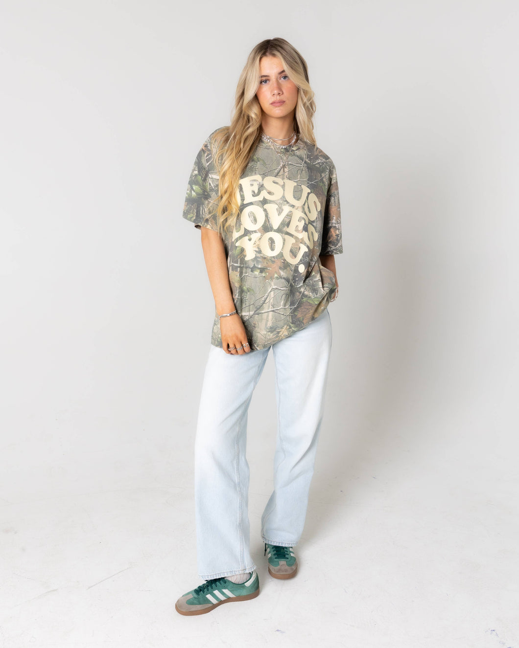 Jesus Loves You || Heavyweight Camo Tee || Oversized