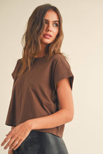 Load image into Gallery viewer, Round Neck Cuffed Sleeve Top
