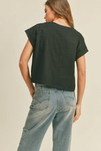 Load image into Gallery viewer, Round Neck Cuffed Sleeve Top
