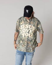 Load image into Gallery viewer, Jesus Loves You || Heavyweight Camo Tee || Oversized
