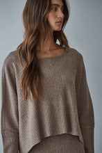 Load image into Gallery viewer, Knit Sweater Ribbed Round Neck Long Sleeve Top
