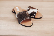 Load image into Gallery viewer, Dark Brown Cowhide Sandals
