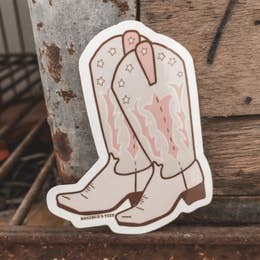 Retro Cowgirl Boots Sticker