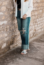 Load image into Gallery viewer, Distressed Wide-Leg Jeans

