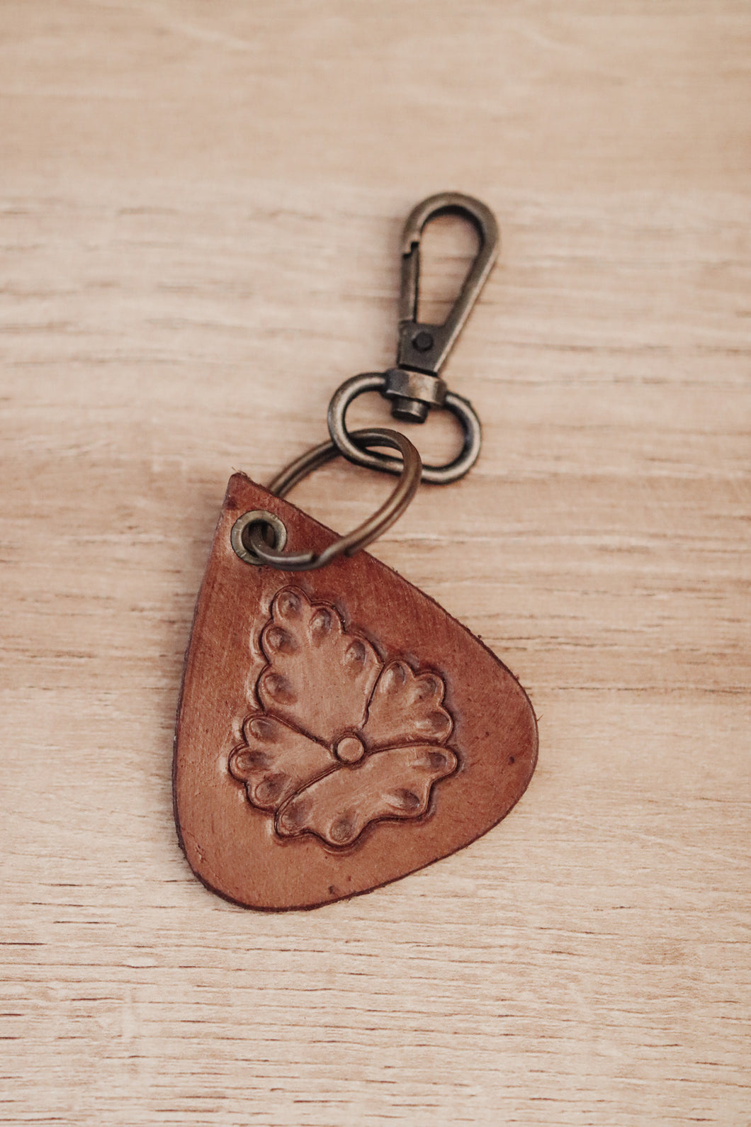 Tooled Leather Keychain